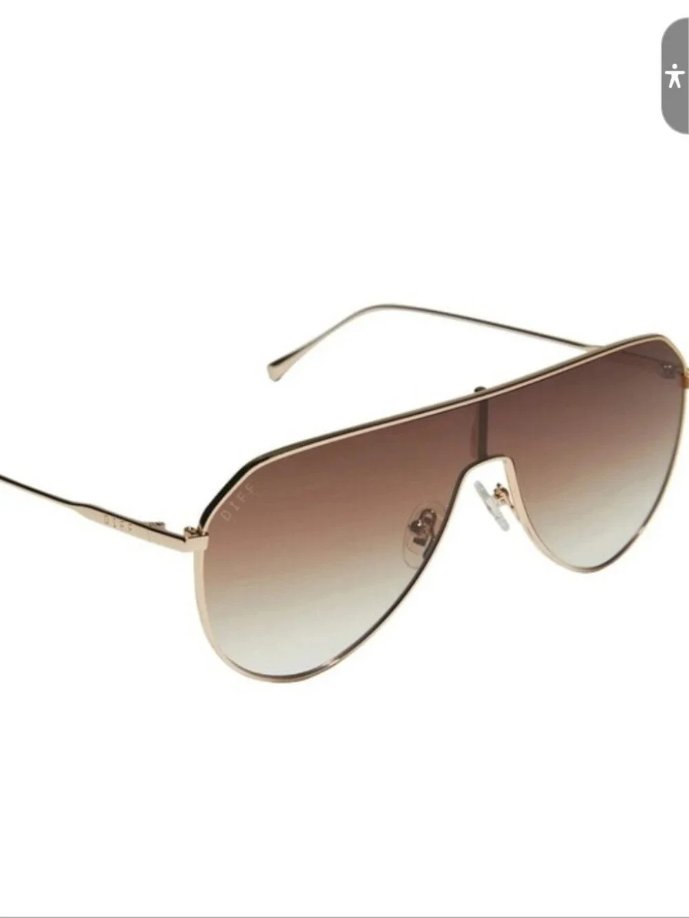 Diff Dash Shield Gold with Brown Gradient Lenses (Nwot)